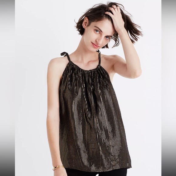 MADEWELL Metallic Striped Cami Top Size 0 - Picture 3 of 8